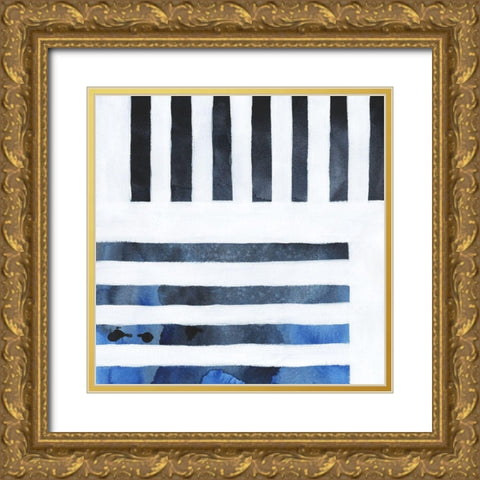 Blue Screen IV Gold Ornate Wood Framed Art Print with Double Matting by Popp, Grace