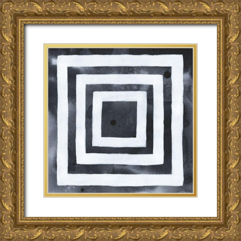 Blue Screen V Gold Ornate Wood Framed Art Print with Double Matting by Popp, Grace