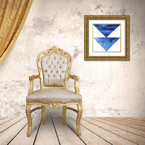 Blue Screen VI Gold Ornate Wood Framed Art Print with Double Matting by Popp, Grace