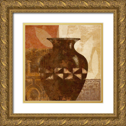 Ethnic Vase IV Gold Ornate Wood Framed Art Print with Double Matting by Saunders, Alonzo