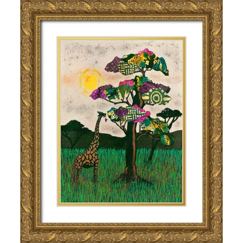 Planes of Africa II Gold Ornate Wood Framed Art Print with Double Matting by Saunders, Alonzo