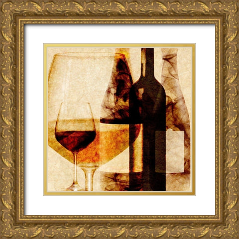 Smokey Wine I Gold Ornate Wood Framed Art Print with Double Matting by Saunders, Alonzo
