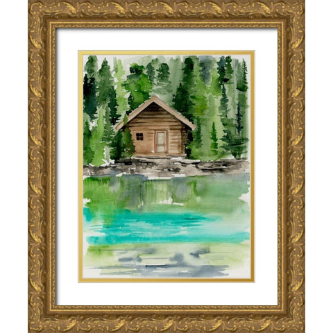 Lake Views II Gold Ornate Wood Framed Art Print with Double Matting by Parker, Jennifer Paxton