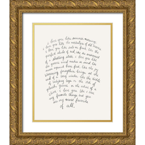 Letter to a Lover I Gold Ornate Wood Framed Art Print with Double Matting by Popp, Grace