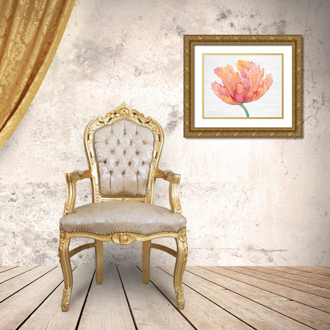 Single Pink Bloom II Gold Ornate Wood Framed Art Print with Double Matting by OToole, Tim