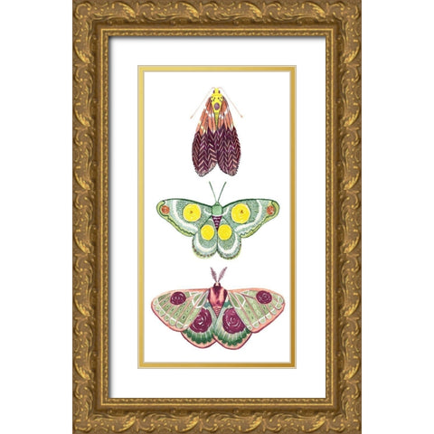 Moth Fairies I Gold Ornate Wood Framed Art Print with Double Matting by Popp, Grace