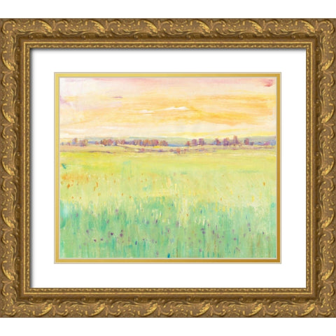 Spring Pasture II Gold Ornate Wood Framed Art Print with Double Matting by OToole, Tim