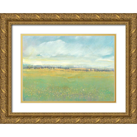 Soft Meadow Light II Gold Ornate Wood Framed Art Print with Double Matting by OToole, Tim