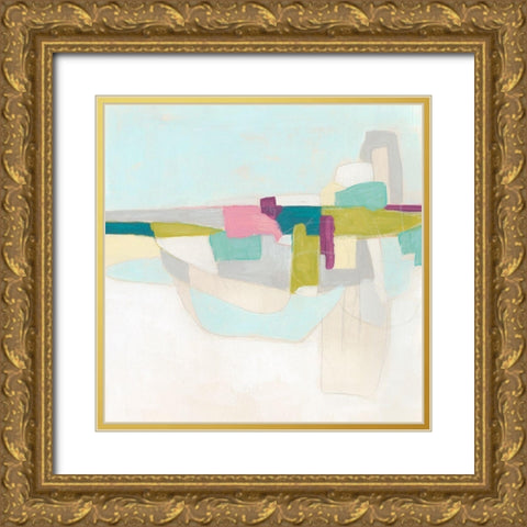 Facet Fields II Gold Ornate Wood Framed Art Print with Double Matting by Vess, June Erica