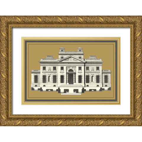 Grand Facade I Gold Ornate Wood Framed Art Print with Double Matting by Deneufforge