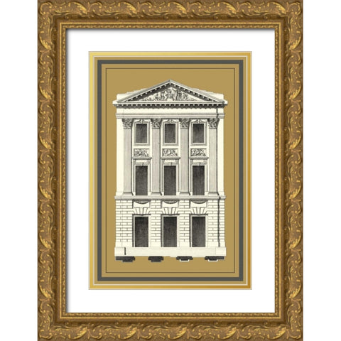 Grand Facade III Gold Ornate Wood Framed Art Print with Double Matting by Deneufforge