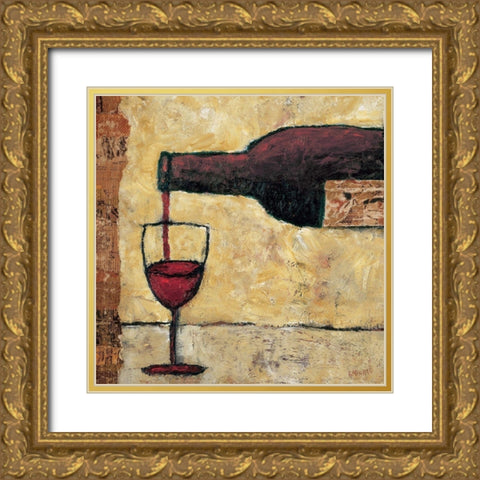 Red Wine Pour Gold Ornate Wood Framed Art Print with Double Matting by Bagnato, Judi
