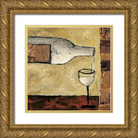 White Wine Pour Gold Ornate Wood Framed Art Print with Double Matting by Bagnato, Judi