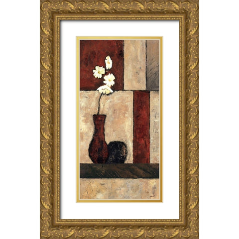 Earthy Orchid Panel II Gold Ornate Wood Framed Art Print with Double Matting by Bagnato, Judi