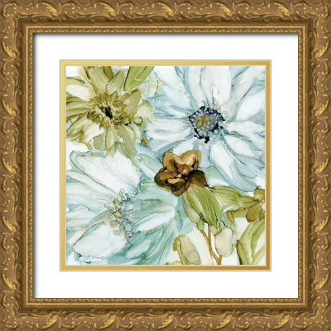 Seaglass Garden I Gold Ornate Wood Framed Art Print with Double Matting by Franklin, Elizabeth