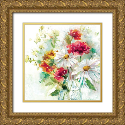 Garden Jar II Gold Ornate Wood Framed Art Print with Double Matting by Franklin, Elizabeth