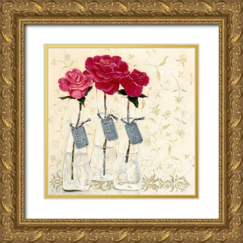 Inspired Pink Gold Ornate Wood Framed Art Print with Double Matting by Boem, O.