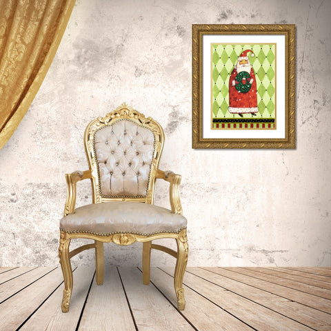 Harlequin Christmas II Gold Ornate Wood Framed Art Print with Double Matting by Eisner, Viv