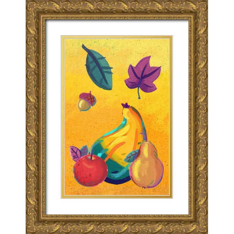 Graphic Cornucopia III Gold Ornate Wood Framed Art Print with Double Matting by Eisner, Viv