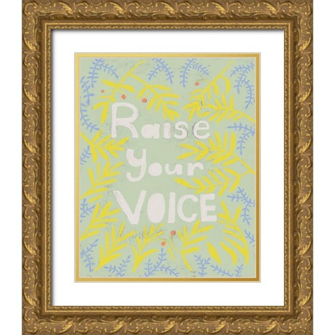 Her Voice I Gold Ornate Wood Framed Art Print with Double Matting by Zarris, Chariklia