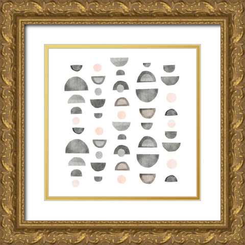 Half Circles III Gold Ornate Wood Framed Art Print with Double Matting by Scarvey, Emma