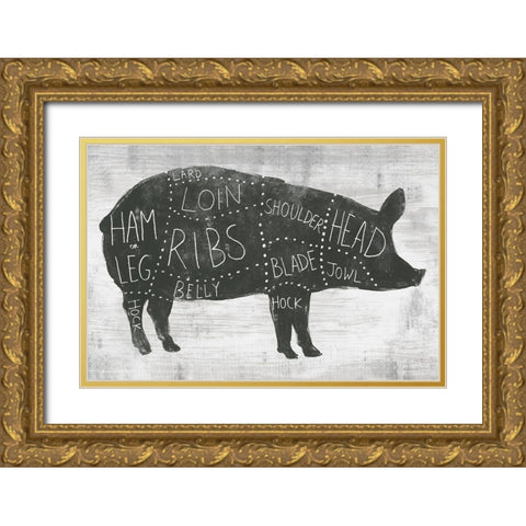 Farmhouse Butcher I Gold Ornate Wood Framed Art Print with Double Matting by Vess, June Erica