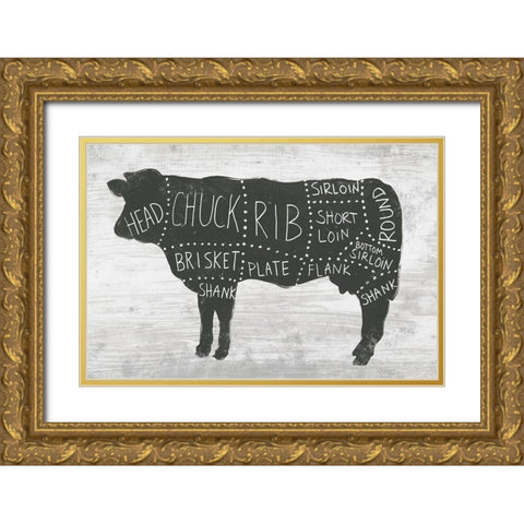 Farmhouse Butcher II Gold Ornate Wood Framed Art Print with Double Matting by Vess, June Erica