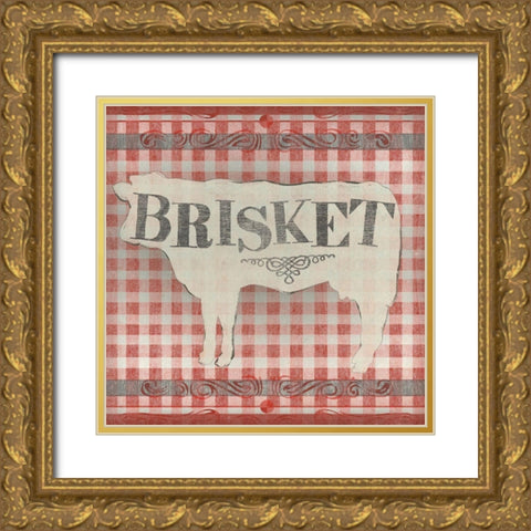Gingham BBQ II Gold Ornate Wood Framed Art Print with Double Matting by Vess, June Erica