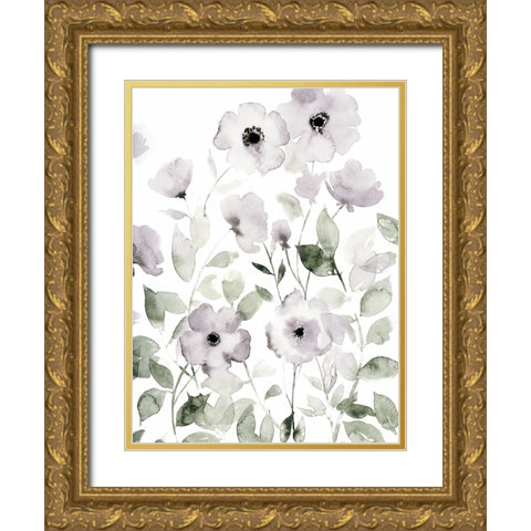 Wild Roses II Gold Ornate Wood Framed Art Print with Double Matting by Popp, Grace