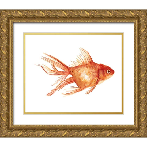 Ornamental Goldfish II Gold Ornate Wood Framed Art Print with Double Matting by Scarvey, Emma