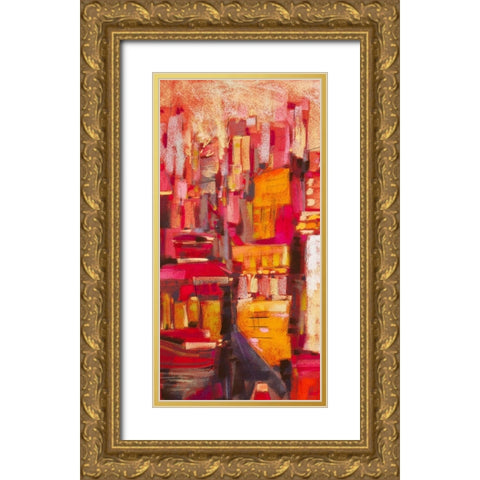 Pink City Sunrise I Gold Ornate Wood Framed Art Print with Double Matting by Gardner, Jennifer