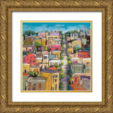 City Color II Gold Ornate Wood Framed Art Print with Double Matting by Gardner, Jennifer