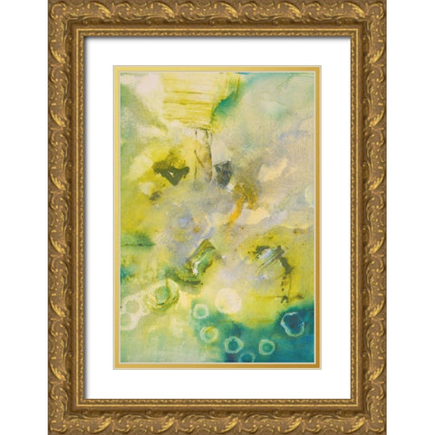 Turquoise Flow II Gold Ornate Wood Framed Art Print with Double Matting by Gardner, Jennifer