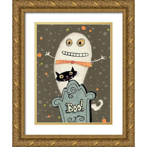 Happy Haunting I Gold Ornate Wood Framed Art Print with Double Matting by Eisner, Viv