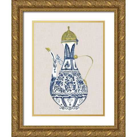 Antique Chinese Vase II Gold Ornate Wood Framed Art Print with Double Matting by Wang, Melissa