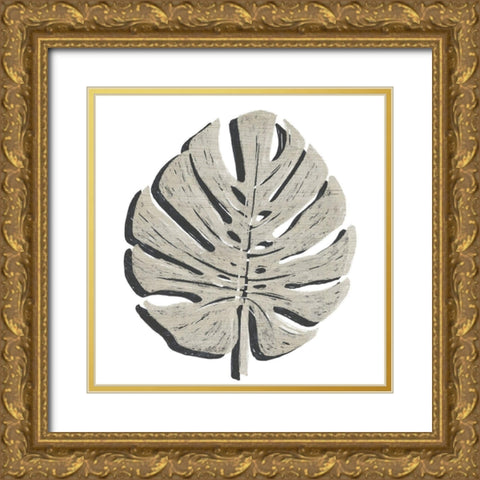 Cut Paper Palms I Gold Ornate Wood Framed Art Print with Double Matting by Vess, June Erica