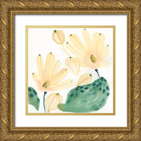 Garden Essence IV Gold Ornate Wood Framed Art Print with Double Matting by Vess, June Erica