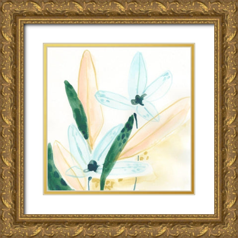 Garden Essence IX Gold Ornate Wood Framed Art Print with Double Matting by Vess, June Erica