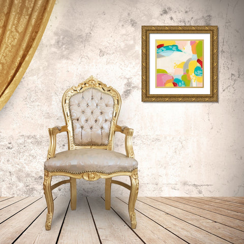 Chroma IV Gold Ornate Wood Framed Art Print with Double Matting by Vess, June Erica