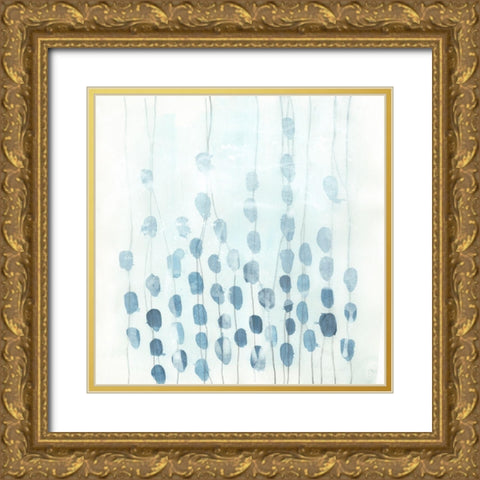 Indigo Threads IV Gold Ornate Wood Framed Art Print with Double Matting by Vess, June Erica