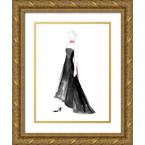 Black Dress II Gold Ornate Wood Framed Art Print with Double Matting by Ludwig, Alicia