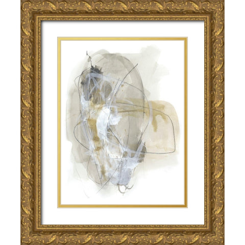 Turbulent I Gold Ornate Wood Framed Art Print with Double Matting by Vess, June Erica