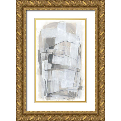 Verticality I Gold Ornate Wood Framed Art Print with Double Matting by Vess, June Erica