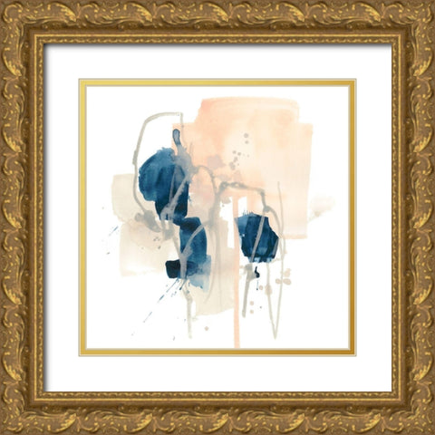 Azurite I Gold Ornate Wood Framed Art Print with Double Matting by Vess, June Erica