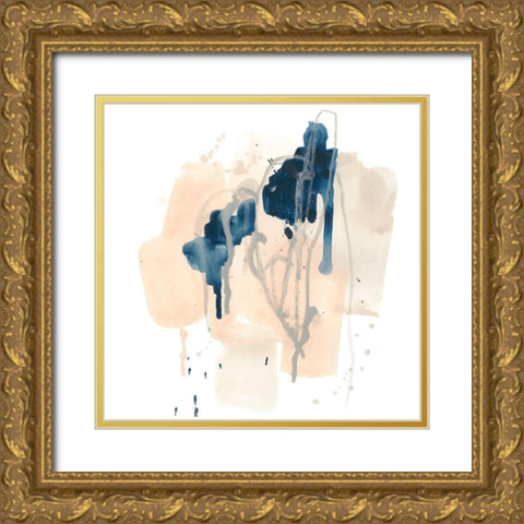 Azurite II Gold Ornate Wood Framed Art Print with Double Matting by Vess, June Erica
