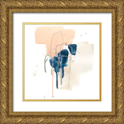 Azurite III Gold Ornate Wood Framed Art Print with Double Matting by Vess, June Erica