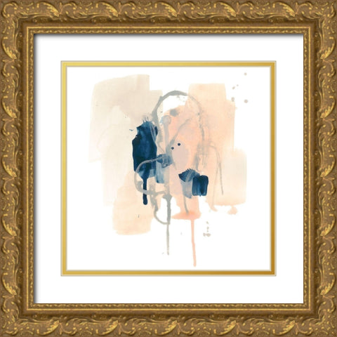 Azurite IV Gold Ornate Wood Framed Art Print with Double Matting by Vess, June Erica