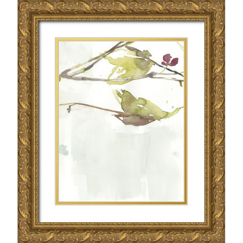 First Blooms V Gold Ornate Wood Framed Art Print with Double Matting by Goldberger, Jennifer