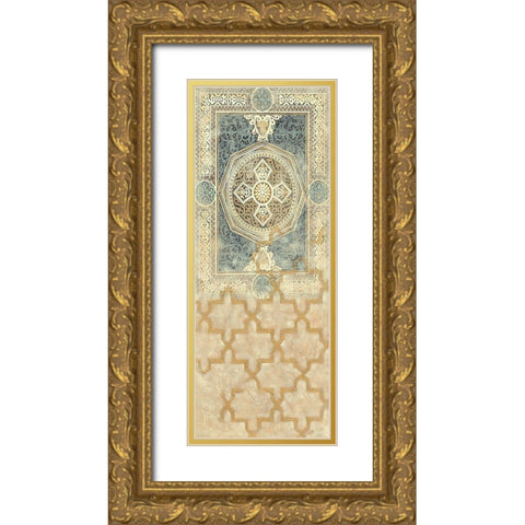 Embellished Tapestry II Gold Ornate Wood Framed Art Print with Double Matting by Vision Studio