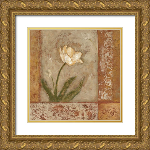 Morning Floral I Gold Ornate Wood Framed Art Print with Double Matting by Bagnato, Judi